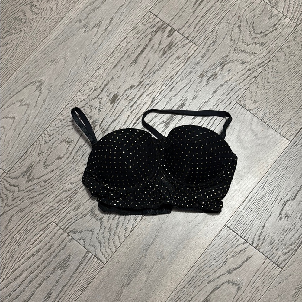 Black and Gold Studded Bralette